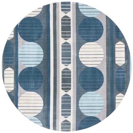 Safavieh 6 ft.-7 in. x 6 ft.-7 in. Orwell Contemporary Round Rug; Grey & Blue ORW367G-7R